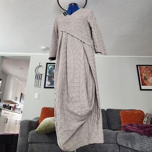 My Soul Bubble Dress Gray Size Medium 3/4 Sleeve Lagenlook